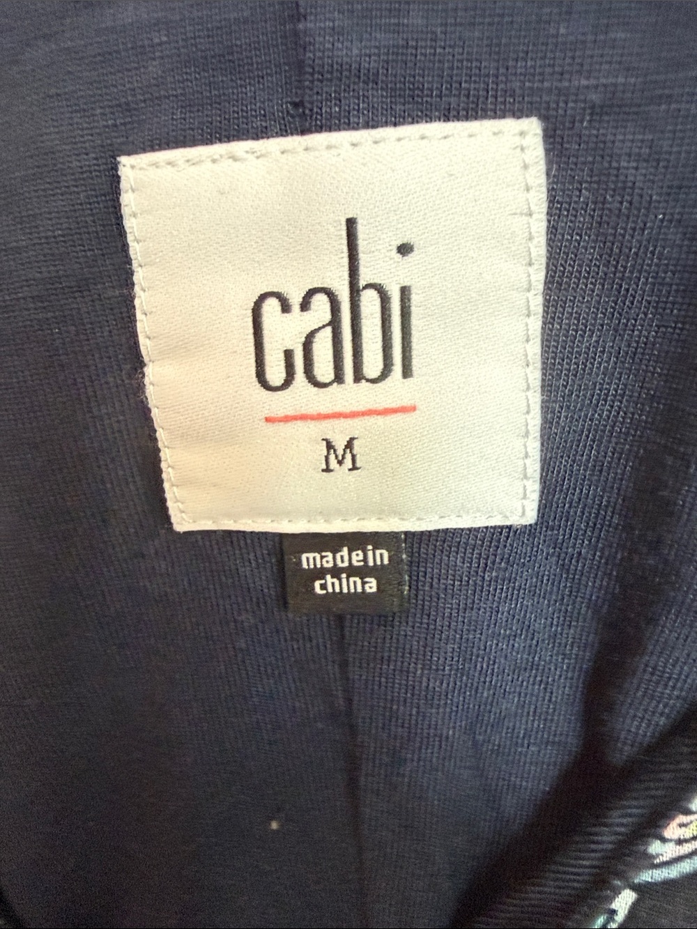 CAbi Navy Top and skirt set with White Label and Red Accent - Picture 2 of 13